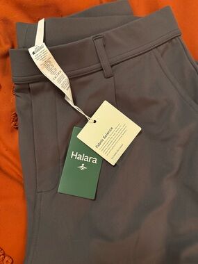 HALARA Taupe Active Pants with Belt Loop Detail
